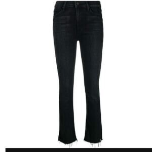 Mother Black Stunner Zip Ankle Step Fray Ladies Skinny Jeans Size 25